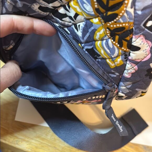 Vera Bradley Gray and Yellow sling crossbody bag with colorful Design - Picture 3 of 5